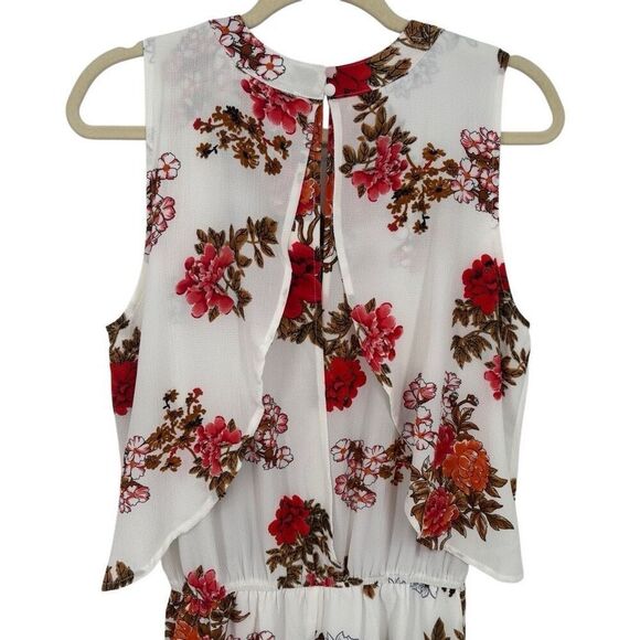 Umgee Sleeveless Open Back Floral Romper White/Multi Size Medium NWT - Picture 9 of 15
